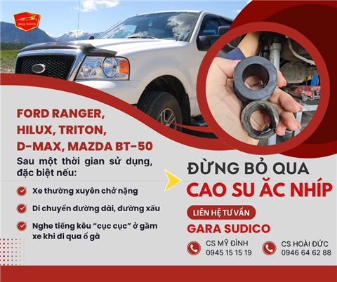 Ảnh Tại sao nên kiểm tra cao su ắc nhíp định kỳ cho xe bán tải, chẳng hạn như Ford Ranger, BT-50, Hilux, Triton, D-max?